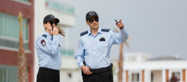 two security guards working 